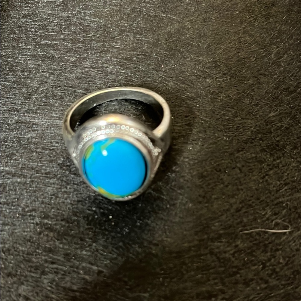 Silver Ring with Blue Stone